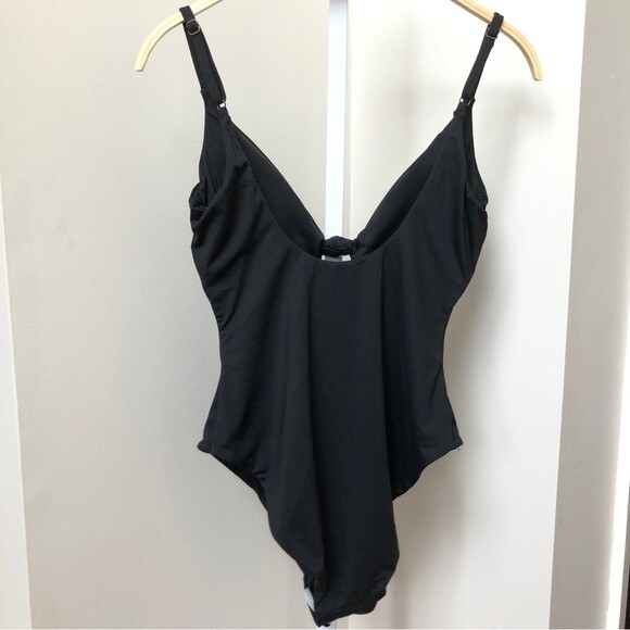 Andie Swim Swimsuit Womens Large Black The Santorini One Piece Key Hole NEW - Picture 8 of 13